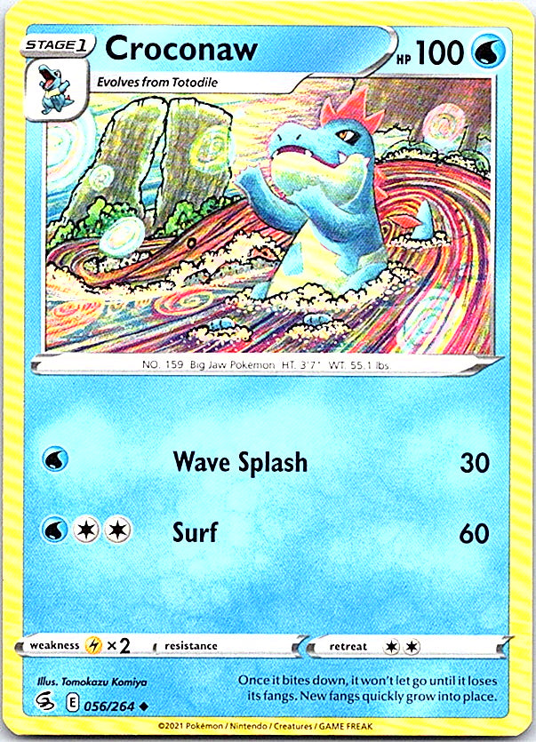 Croconaw Uncommon SWSH08: Fusion Strike 056/264 NM