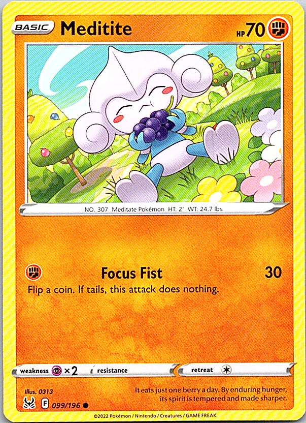 Meditite Common SWSH11: Lost Origin 099/196 NM