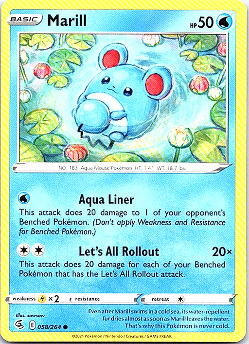 Marill Common SWSH08: Fusion Strike 058/264 NM