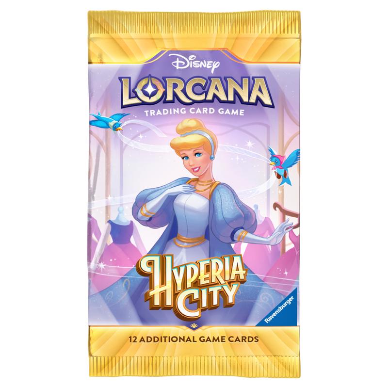 Disney Lorcana Hyperia City booster pack, Cinderella pack art