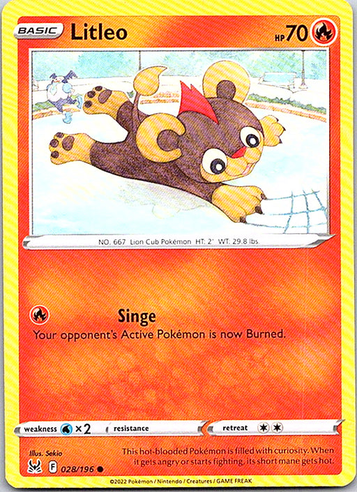 Litleo Common SWSH11: Lost Origin 028/196 NM