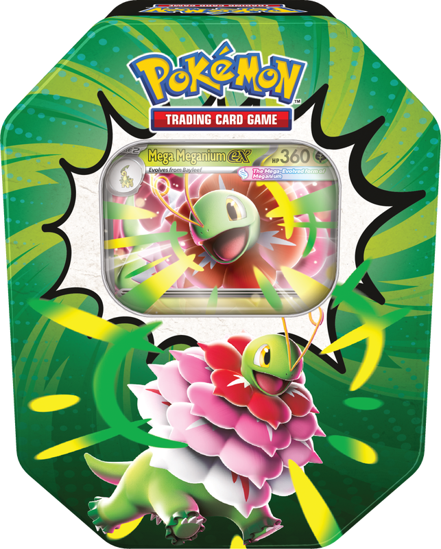 Ascended Heroes Mega Meganium ex tin — English sealed product artwork