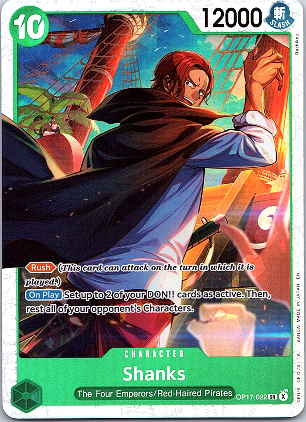 Shanks OP17-022 SR foil English One Piece Card Game single card