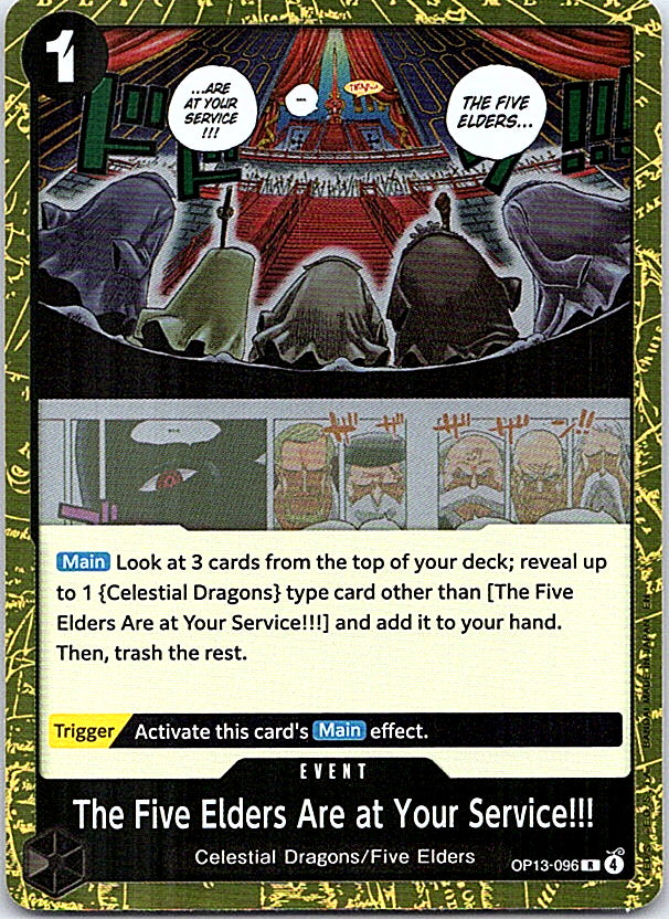 The Five Elders Are at Your Service!!! Foil R Carrying On His Will OP13-096 NM