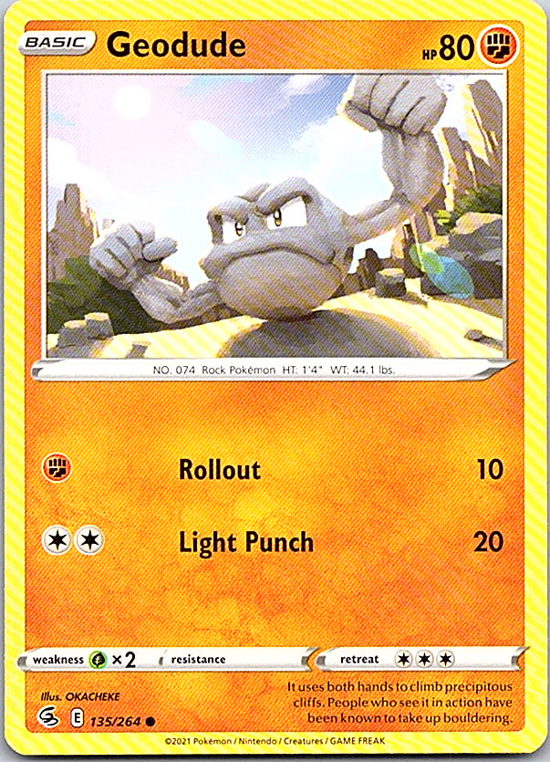 Geodude Common SWSH08: Fusion Strike 135/264 NM