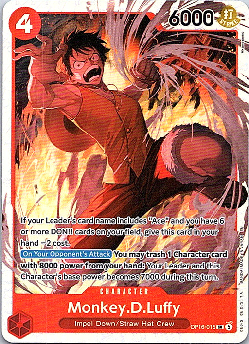 Monkey.D.Luffy Foil SR The Time of Battle OP16-015 NM