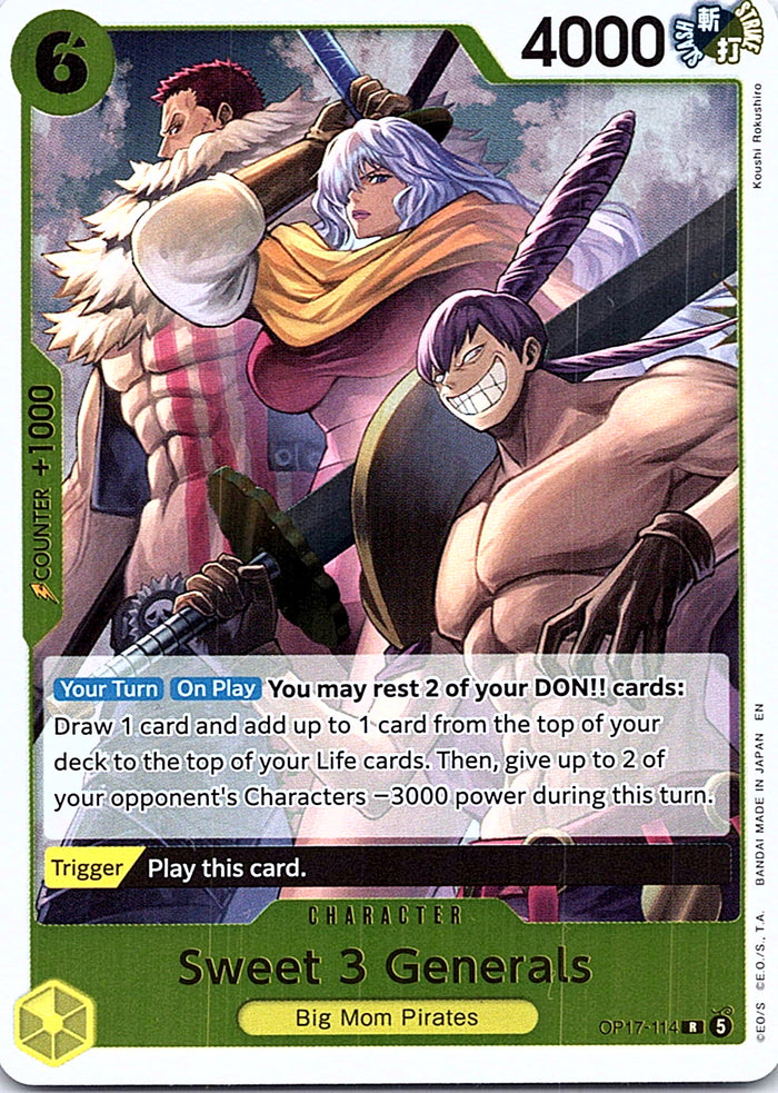Sweet 3 Generals OP17-114 R foil English One Piece Card Game single card