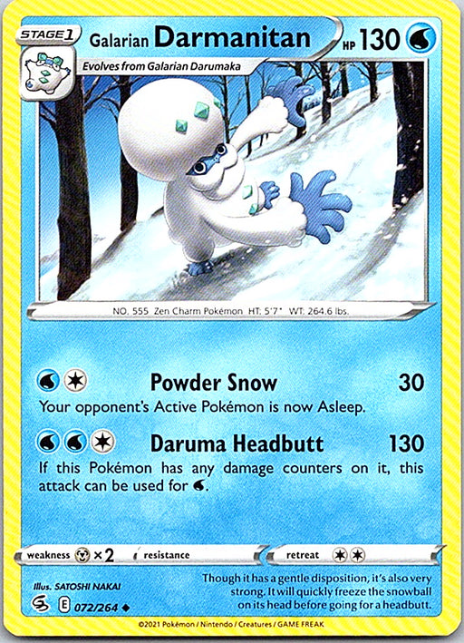 Galarian Darmanitan Uncommon SWSH08: Fusion Strike 072/264 NM