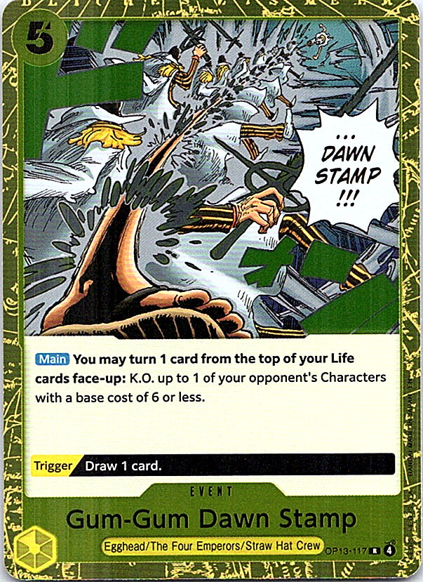 Gum-Gum Dawn Stamp Foil R Carrying On His Will OP13-117 NM