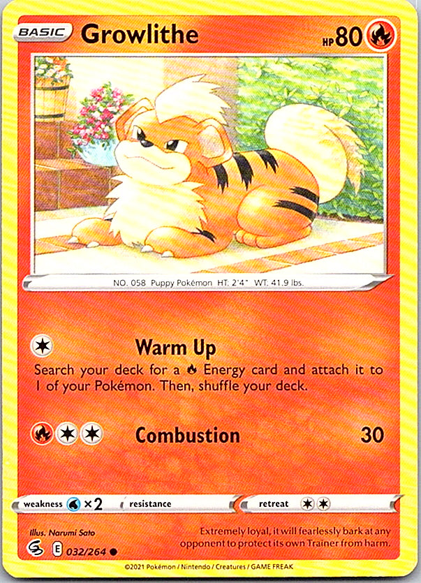 Growlithe Common SWSH08: Fusion Strike 032/264 NM