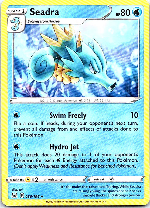 Seadra Uncommon SWSH11: Lost Origin 036/196 NM