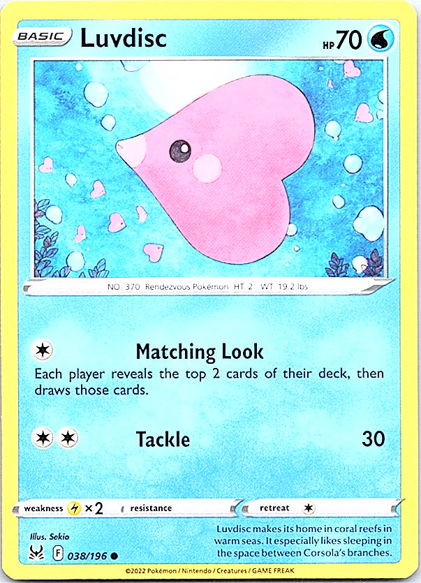 Luvdisc Common SWSH11: Lost Origin 038/196 NM