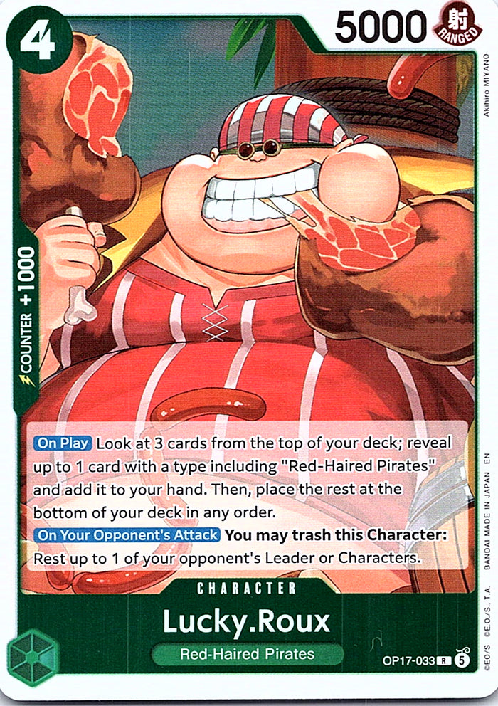 Lucky.Roux OP17-033 R foil English One Piece Card Game single card