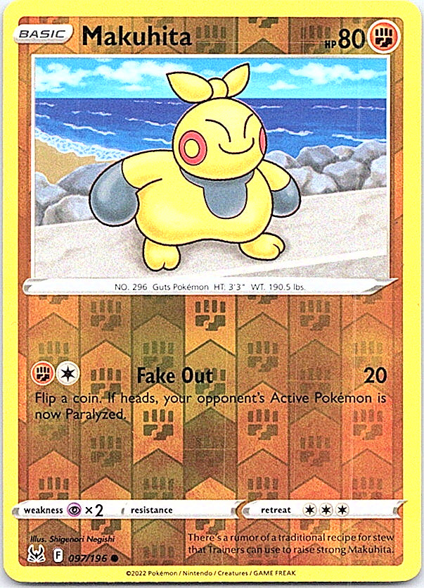 Makuhita Reverse Holo Common SWSH11: Lost Origin 097/196 NM