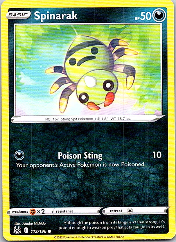 Spinarak Common SWSH11: Lost Origin 112/196 NM