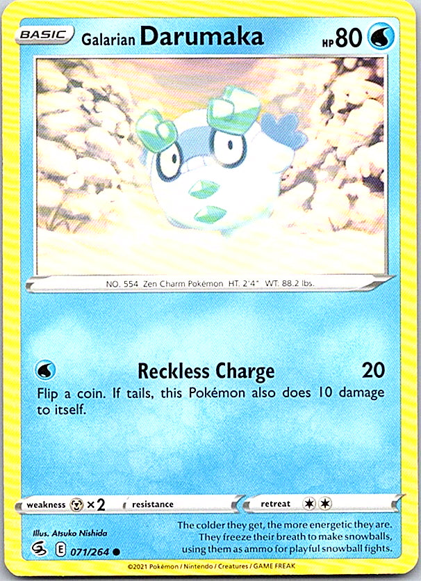 Galarian Darumaka Common SWSH08: Fusion Strike 071/264 NM