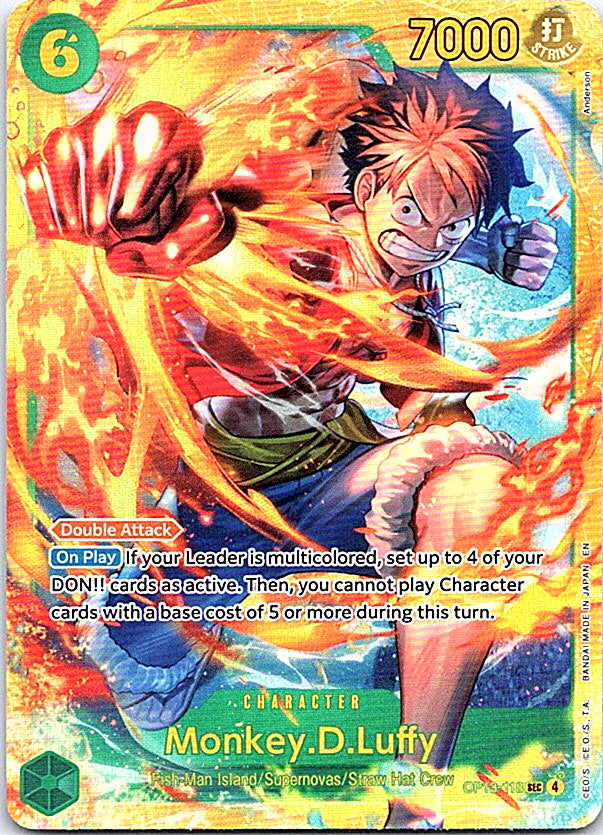 Monkey.D.Luffy (118) Foil SEC Carrying On His Will OP13-118 NM