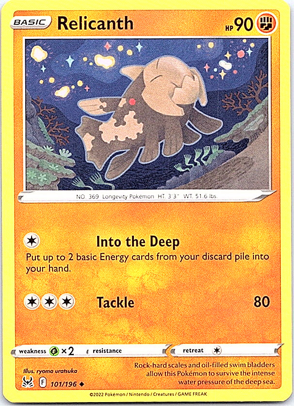 Relicanth Uncommon SWSH11: Lost Origin 101/196 NM