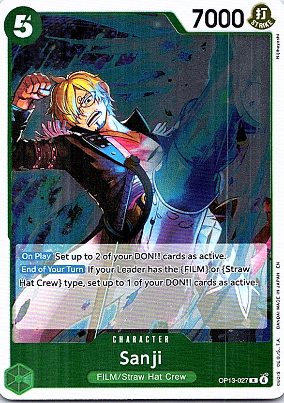 Sanji Foil R Carrying On His Will OP13-027 NM