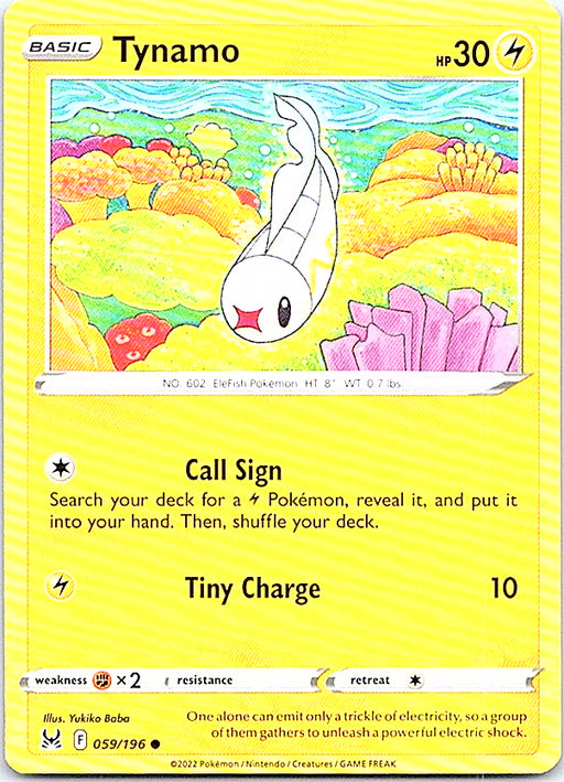 Tynamo Common SWSH11: Lost Origin 059/196 NM