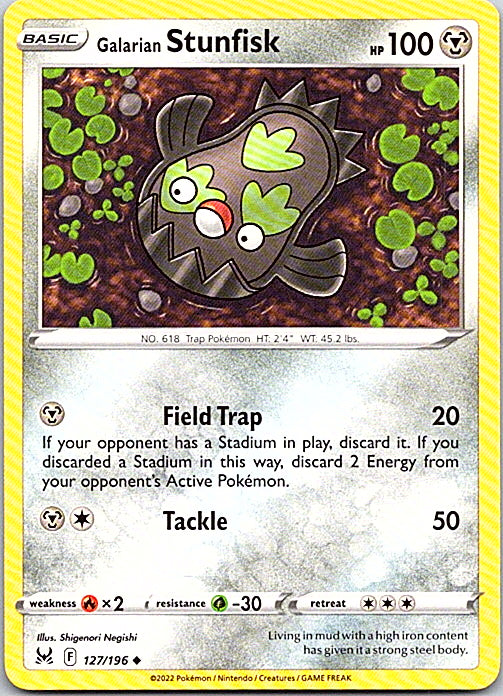 Galarian Stunfisk Uncommon SWSH11: Lost Origin 127/196 NM