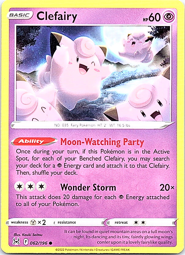 Clefairy Common SWSH11: Lost Origin 062/196 NM