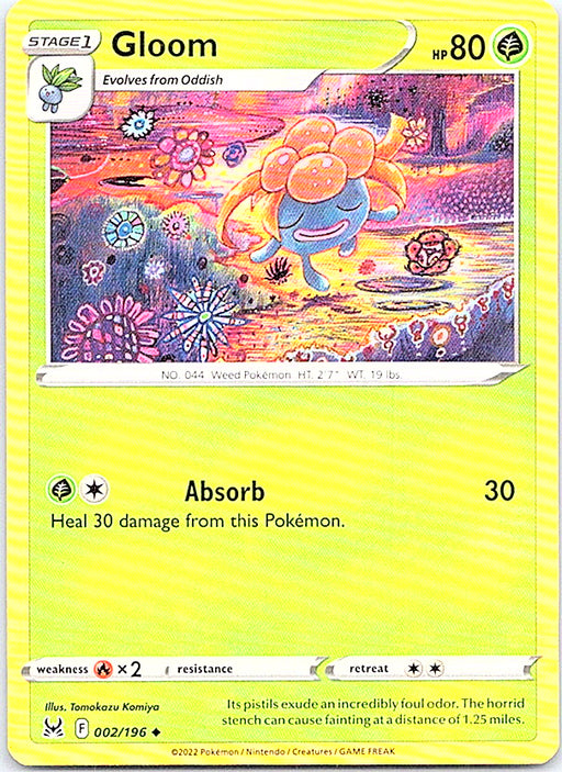 Gloom Uncommon SWSH11: Lost Origin 002/196 NM