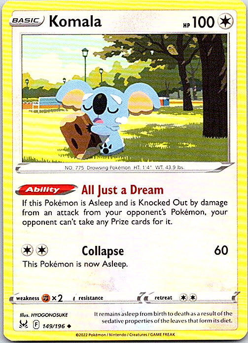 Komala Uncommon SWSH11: Lost Origin 149/196 NM