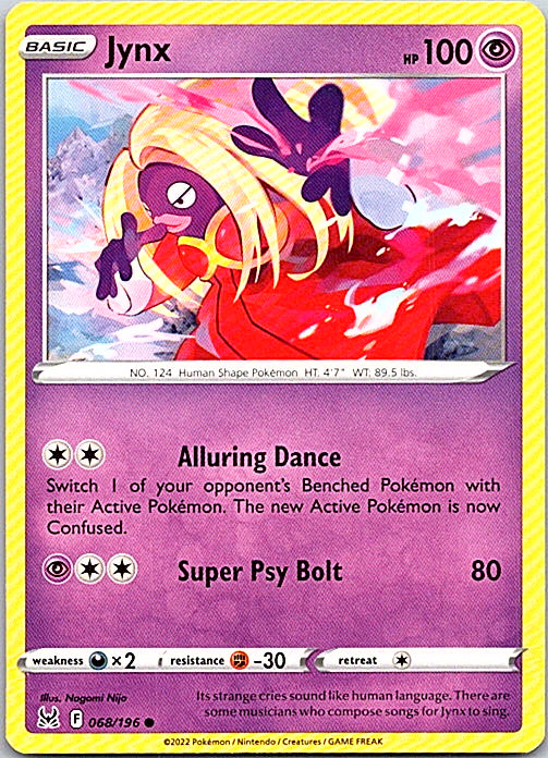 Jynx Common SWSH11: Lost Origin 068/196 NM
