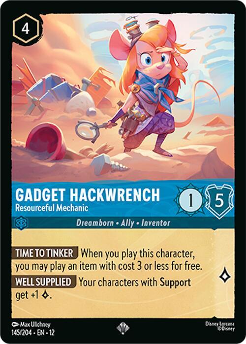 Gadget Hackwrench - Resourceful Mechanic Cold Foil Super Rare Wilds Unknown 145/204 NM