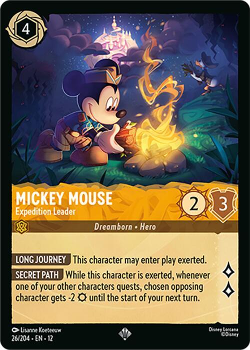 Mickey Mouse - Expedition Leader Cold Foil Super Rare Wilds Unknown 26/204 NM