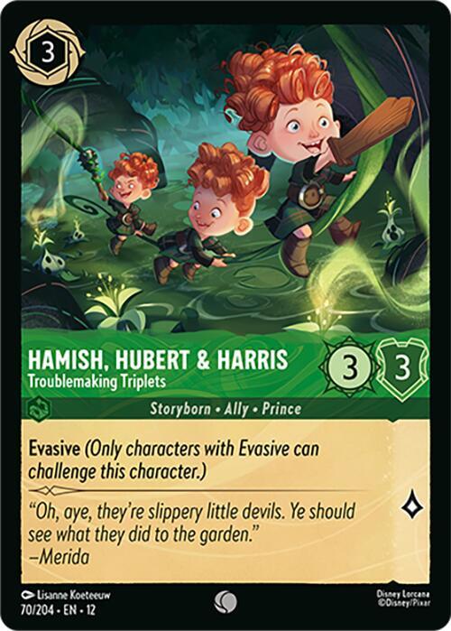 Hamish, Hubert & Harris - Troublemaking Triplets Cold Foil Common Wilds Unknown 70/204 NM
