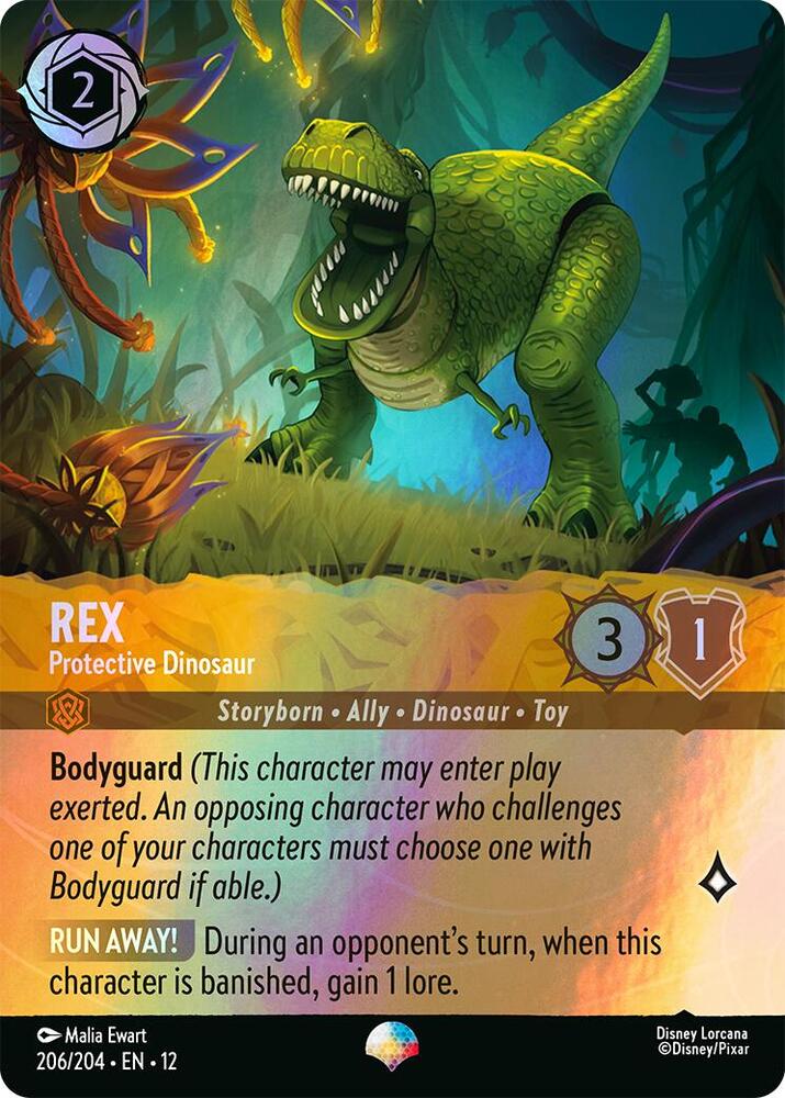 Rex - Protective Dinosaur (Epic) Holo Epic Wilds Unknown 206/204 NM