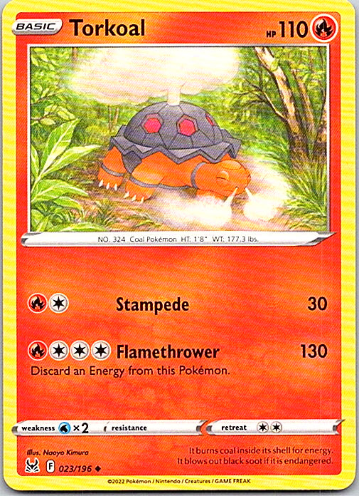Torkoal Uncommon SWSH11: Lost Origin 023/196 NM