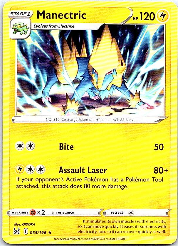 Manectric Rare SWSH11: Lost Origin 055/196 NM