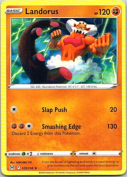 Landorus Rare SWSH11: Lost Origin 105/196 NM