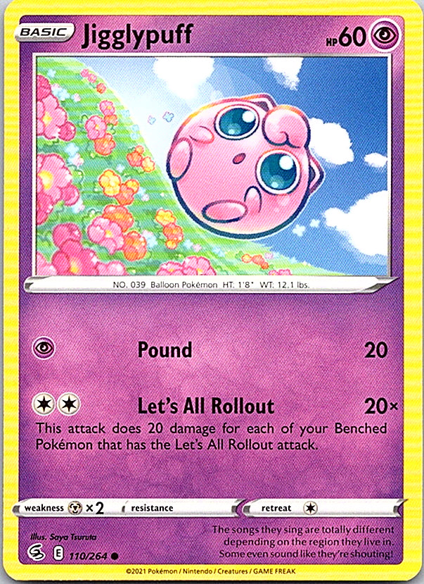 Jigglypuff Common SWSH08: Fusion Strike 110/264 NM