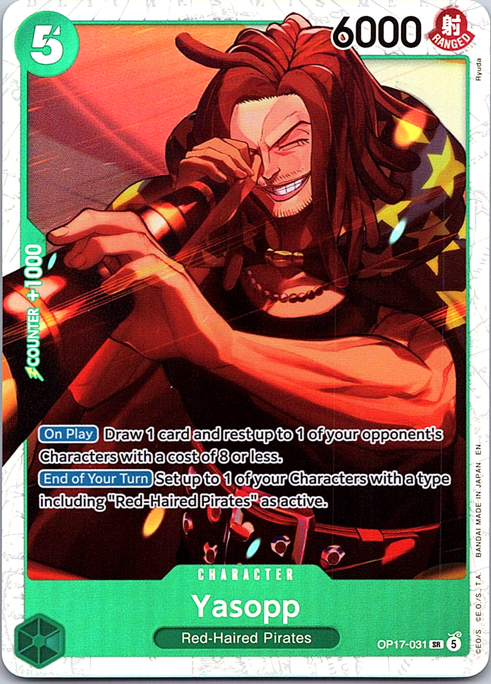 Yasopp OP17-031 SR foil English One Piece Card Game single card