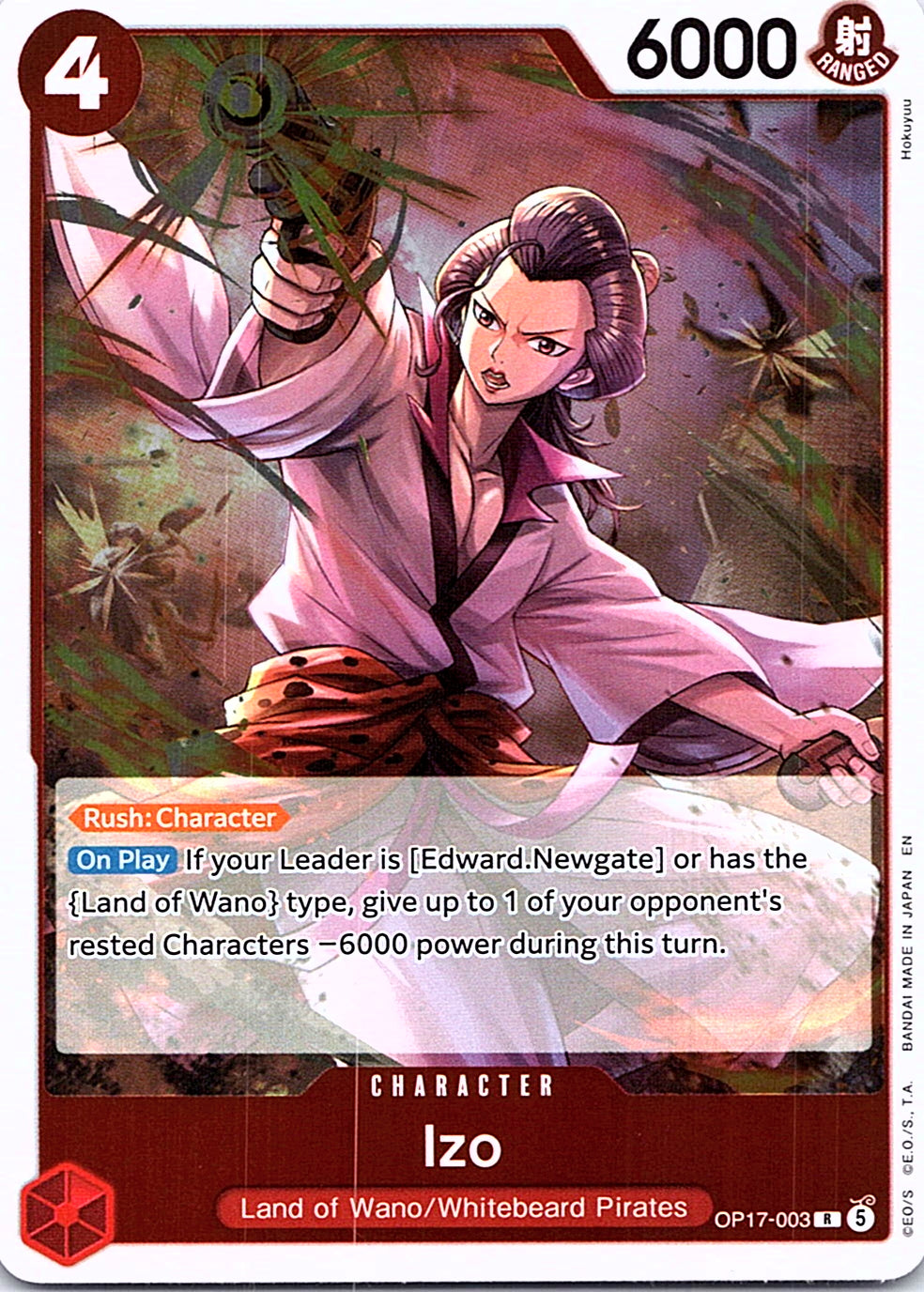 Izo OP17-003 R foil English One Piece Card Game single card