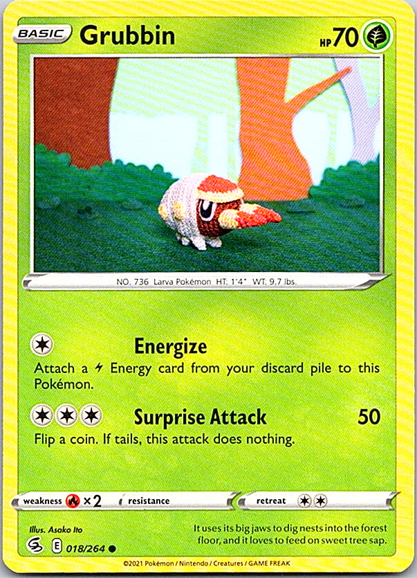 Grubbin Common SWSH08: Fusion Strike 018/264 NM