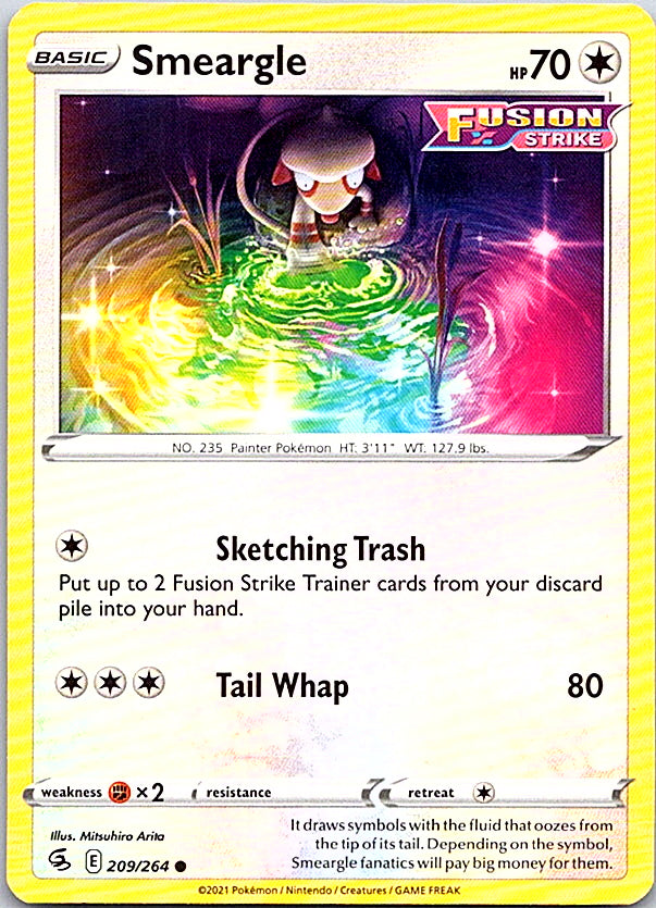 Smeargle Common SWSH08: Fusion Strike 209/264 NM