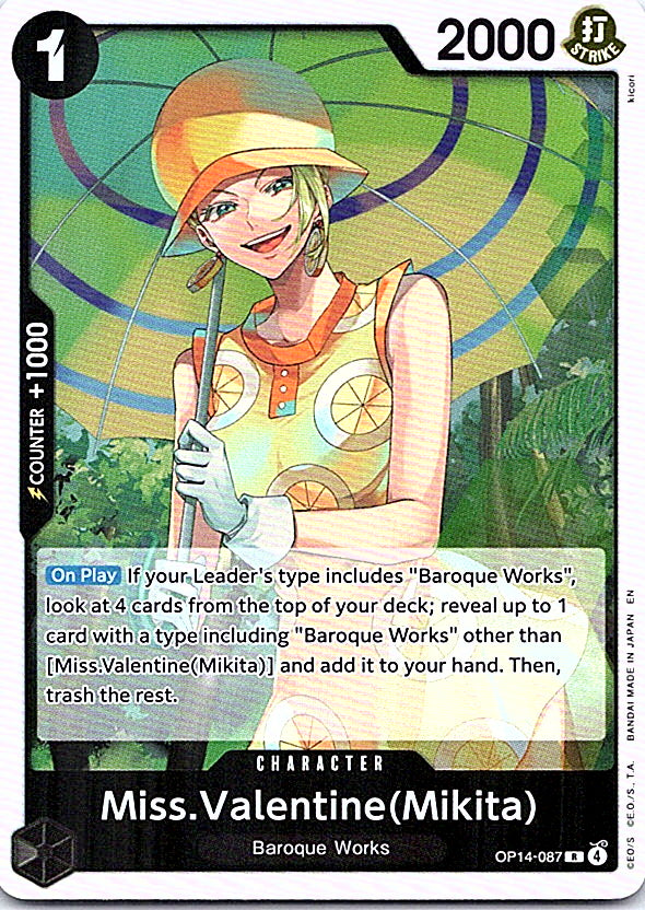 Miss.Valentine(Mikita) Foil R The Azure Sea's Seven OP14-087 NM
