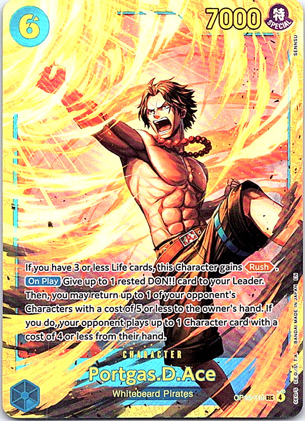 Portgas.D.Ace (119) Foil SEC Carrying On His Will OP13-119 NM
