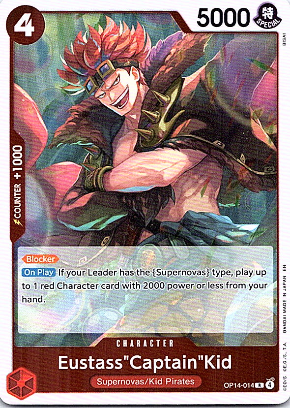Eustass"Captain"Kid Foil R The Azure Sea's Seven OP14-014 NM