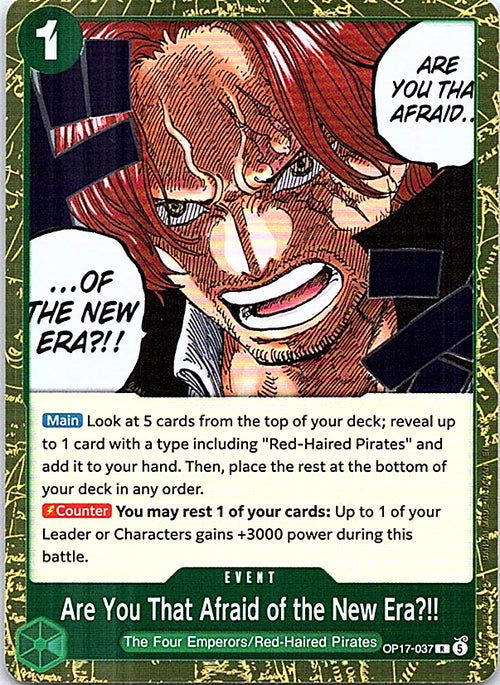 Are You That Afraid of the New Era?! Foil R The World's Strongest Warriors OP17-