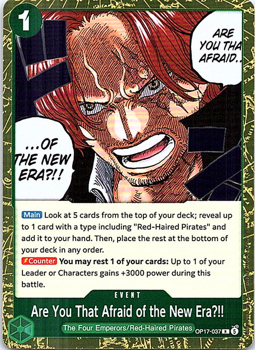 Are You That Afraid of the New Era?! Foil R The World's Strongest Warriors OP17-