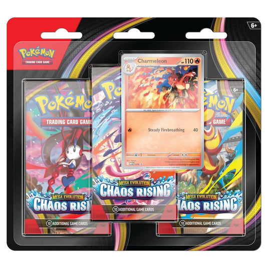 Official Pokémon TCG: Chaos Rising 3-Pack Blister