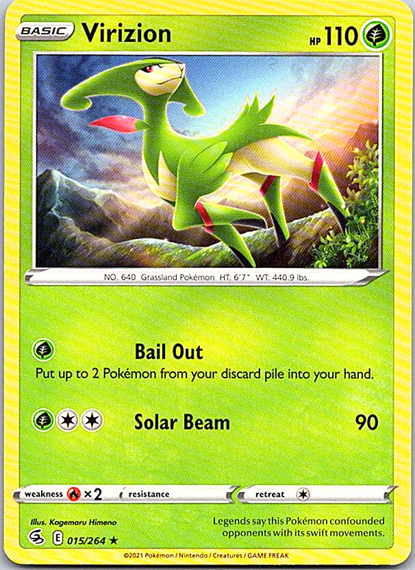 Virizion Rare SWSH08: Fusion Strike 015/264 NM
