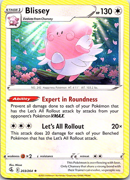 Blissey Rare SWSH08: Fusion Strike 203/264 NM