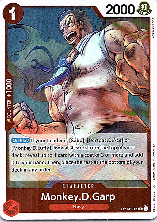 Monkey.D.Garp Foil R Carrying On His Will OP13-016 NM